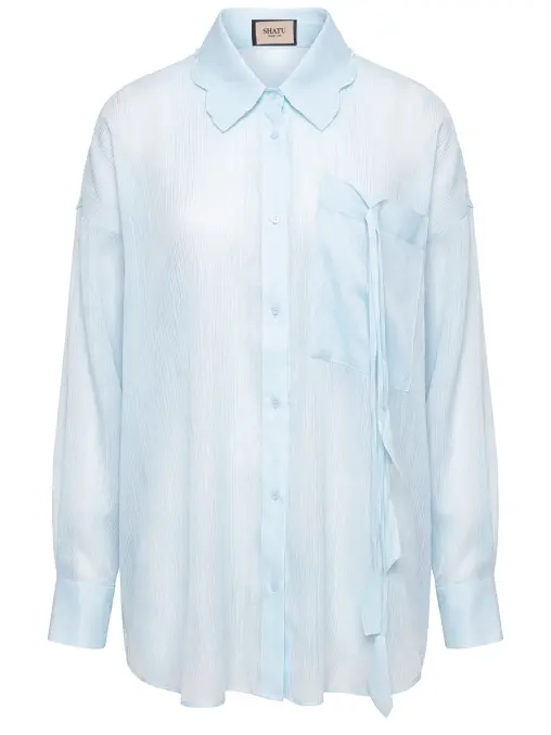 Блуза из шелка и льна SHATU