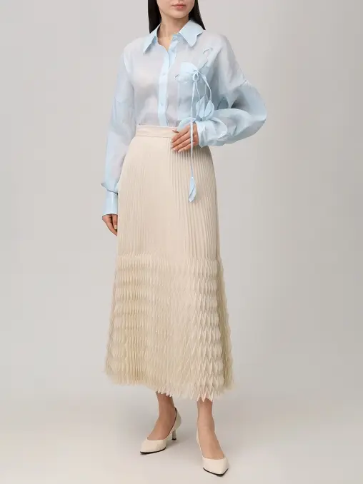 Блуза из шелка и льна SHATU