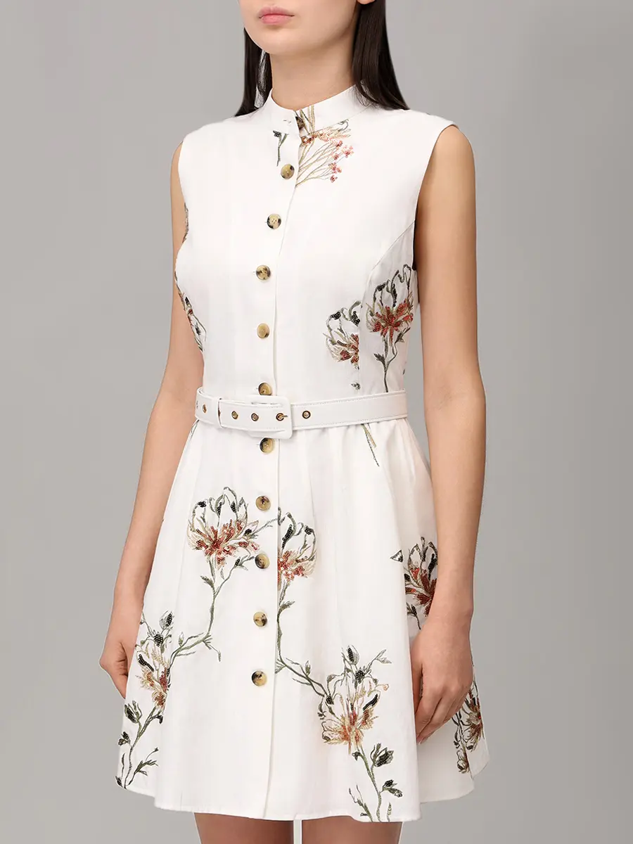 Платье из хлопка и льна