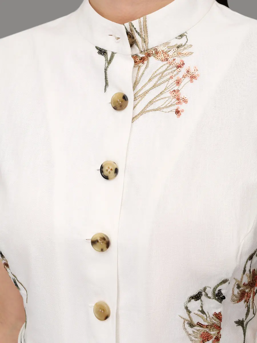 Платье из хлопка и льна