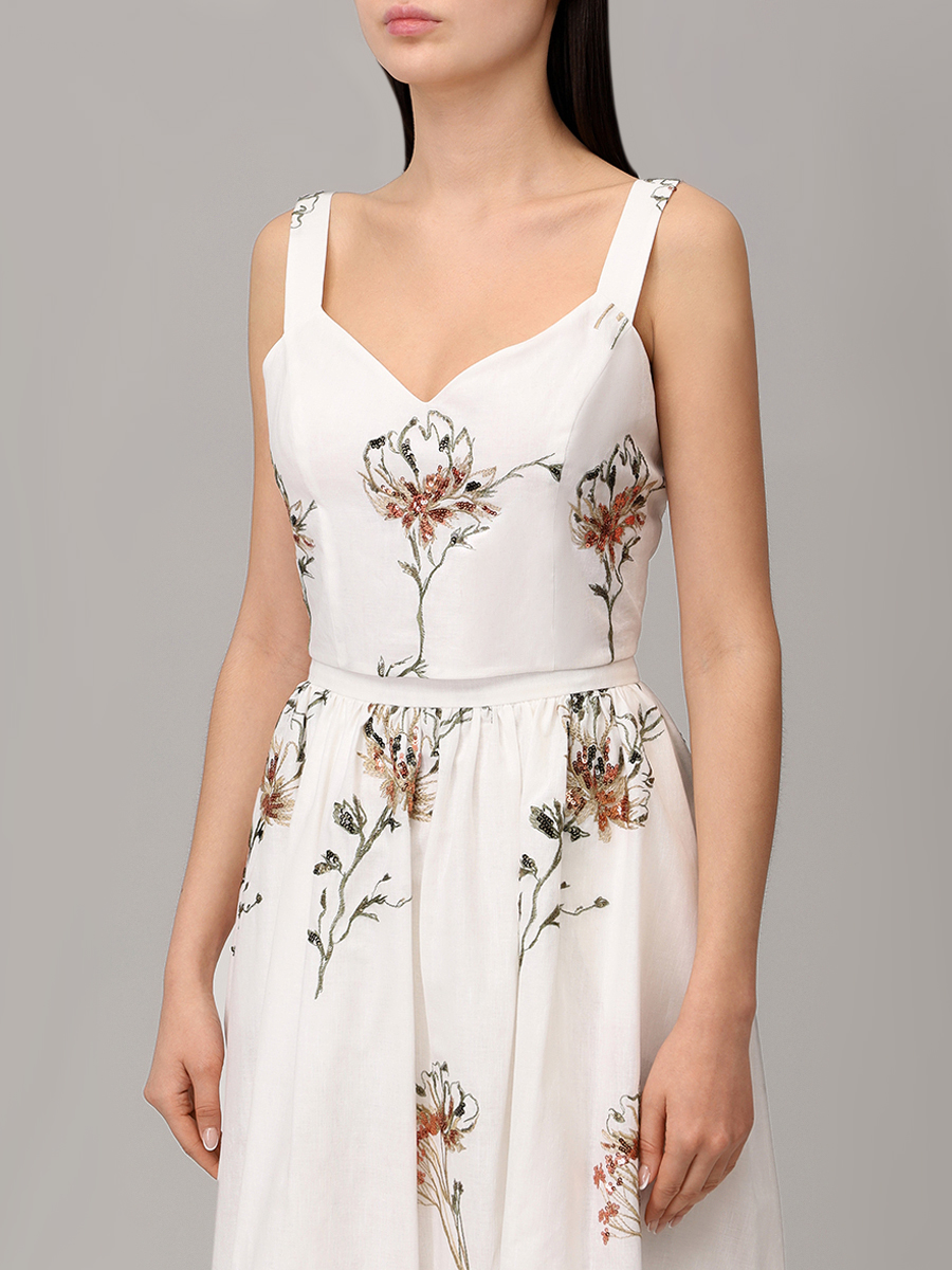 Топ из хлопка и льна