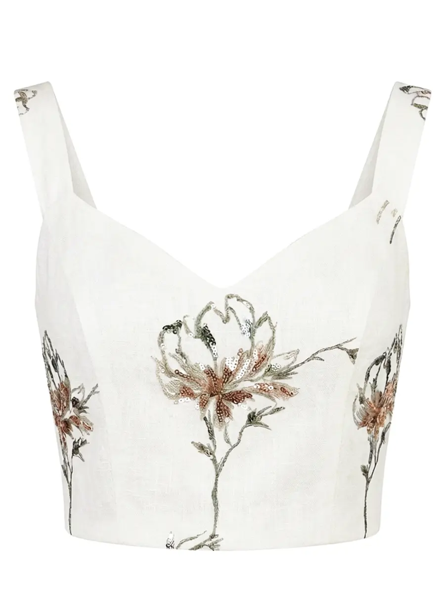 Топ из хлопка и льна