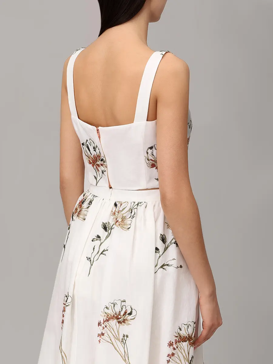 Топ из хлопка и льна