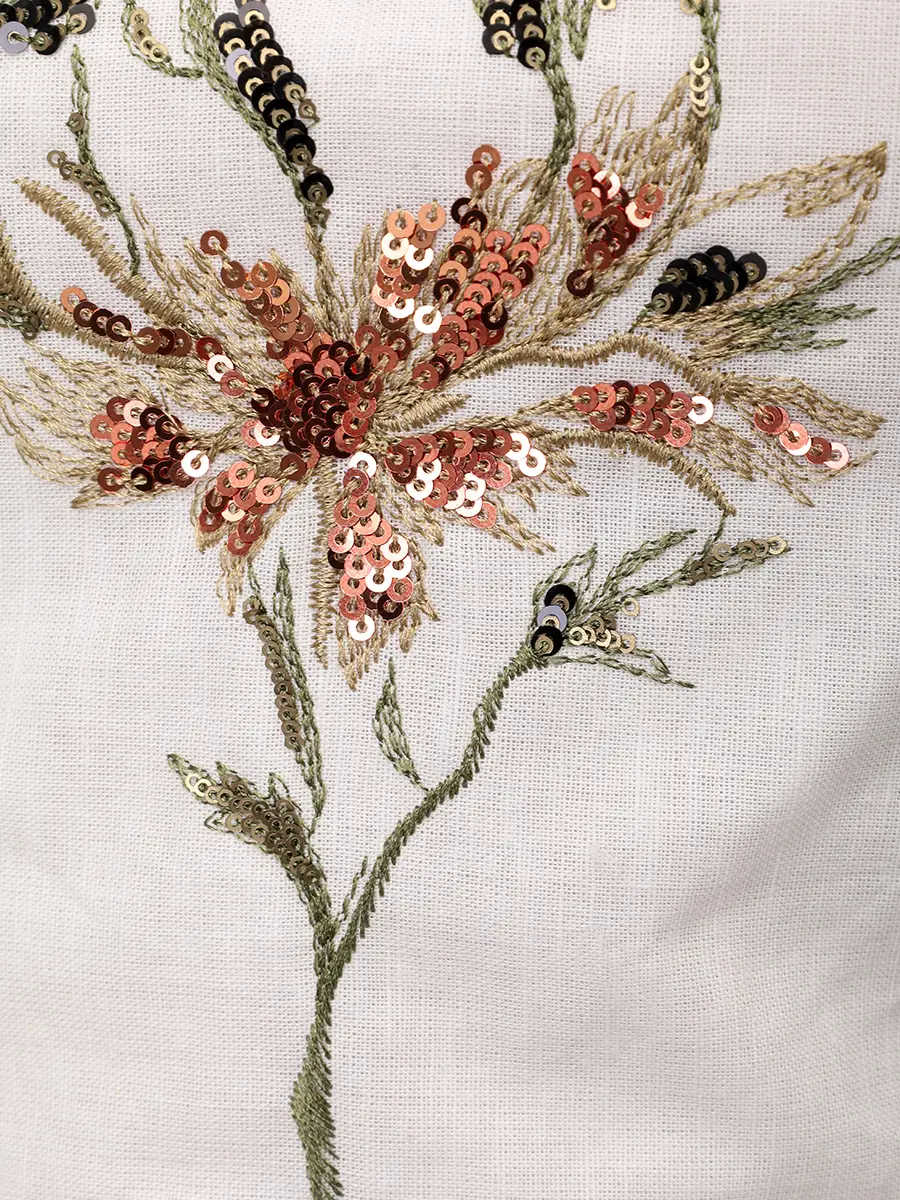 Топ из хлопка и льна