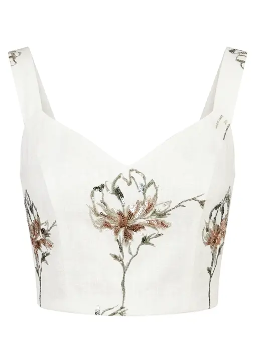 Топ из хлопка и льна OLOLOL