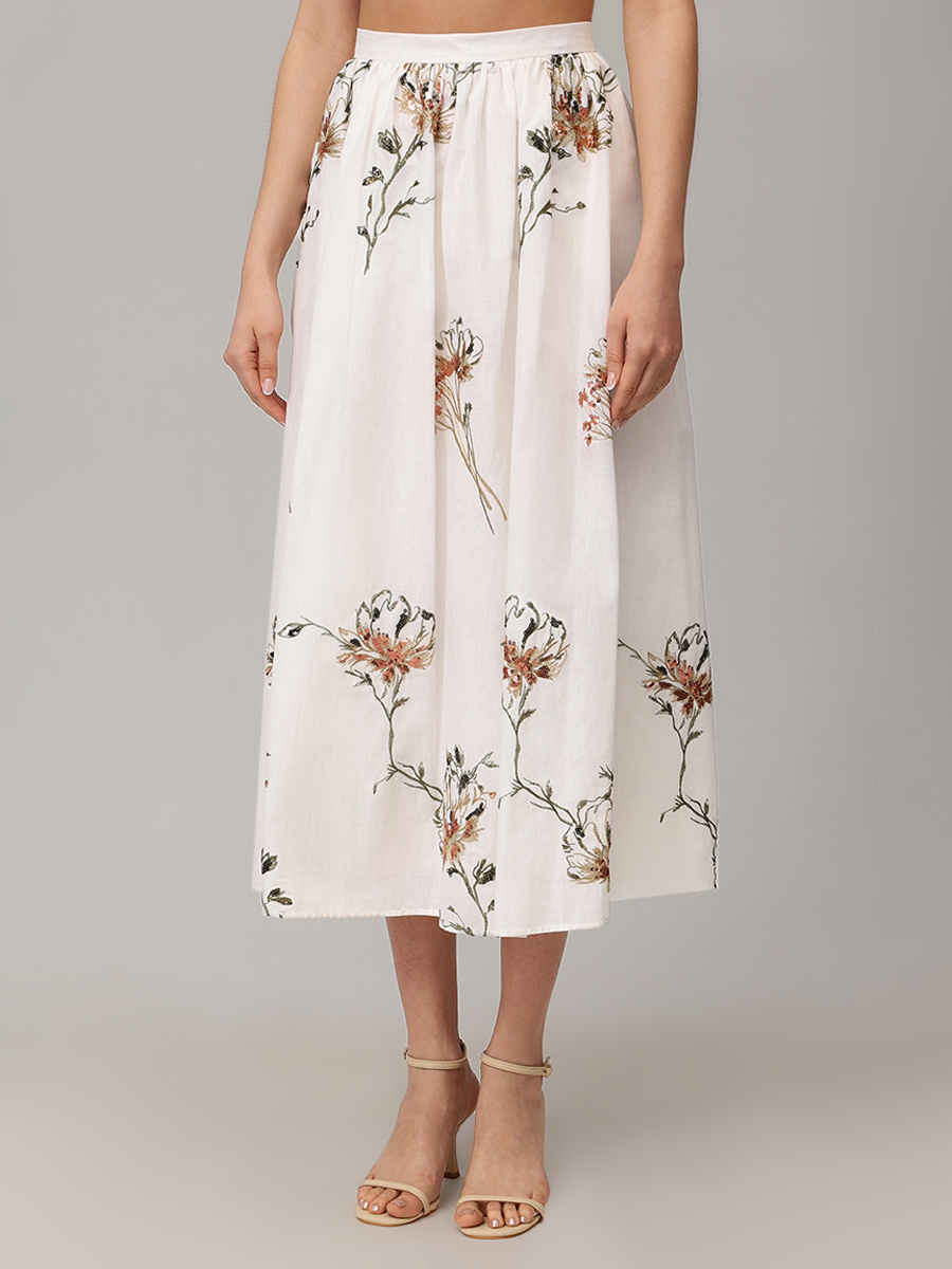 Юбка из хлопка и льна