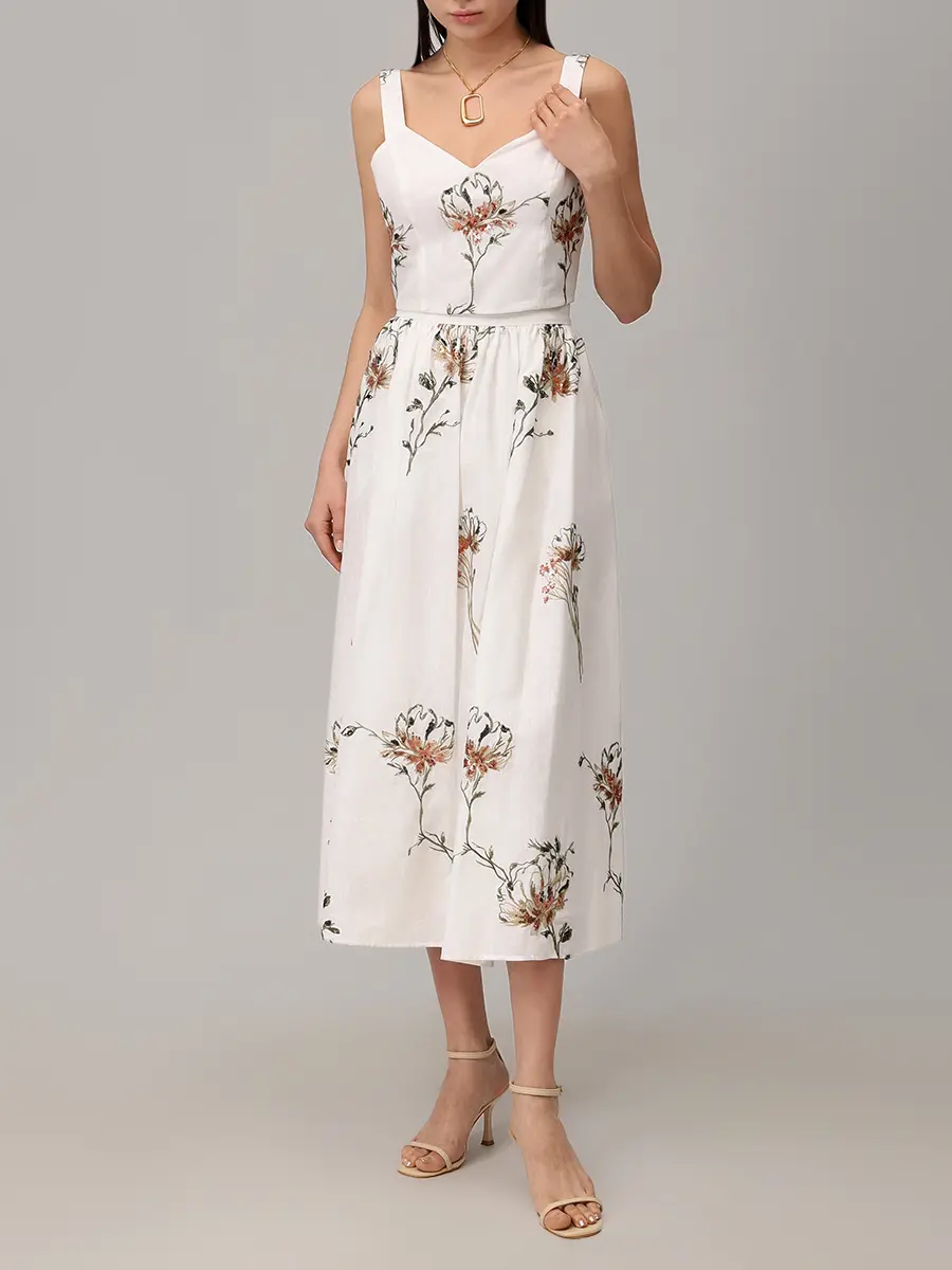 Юбка из хлопка и льна