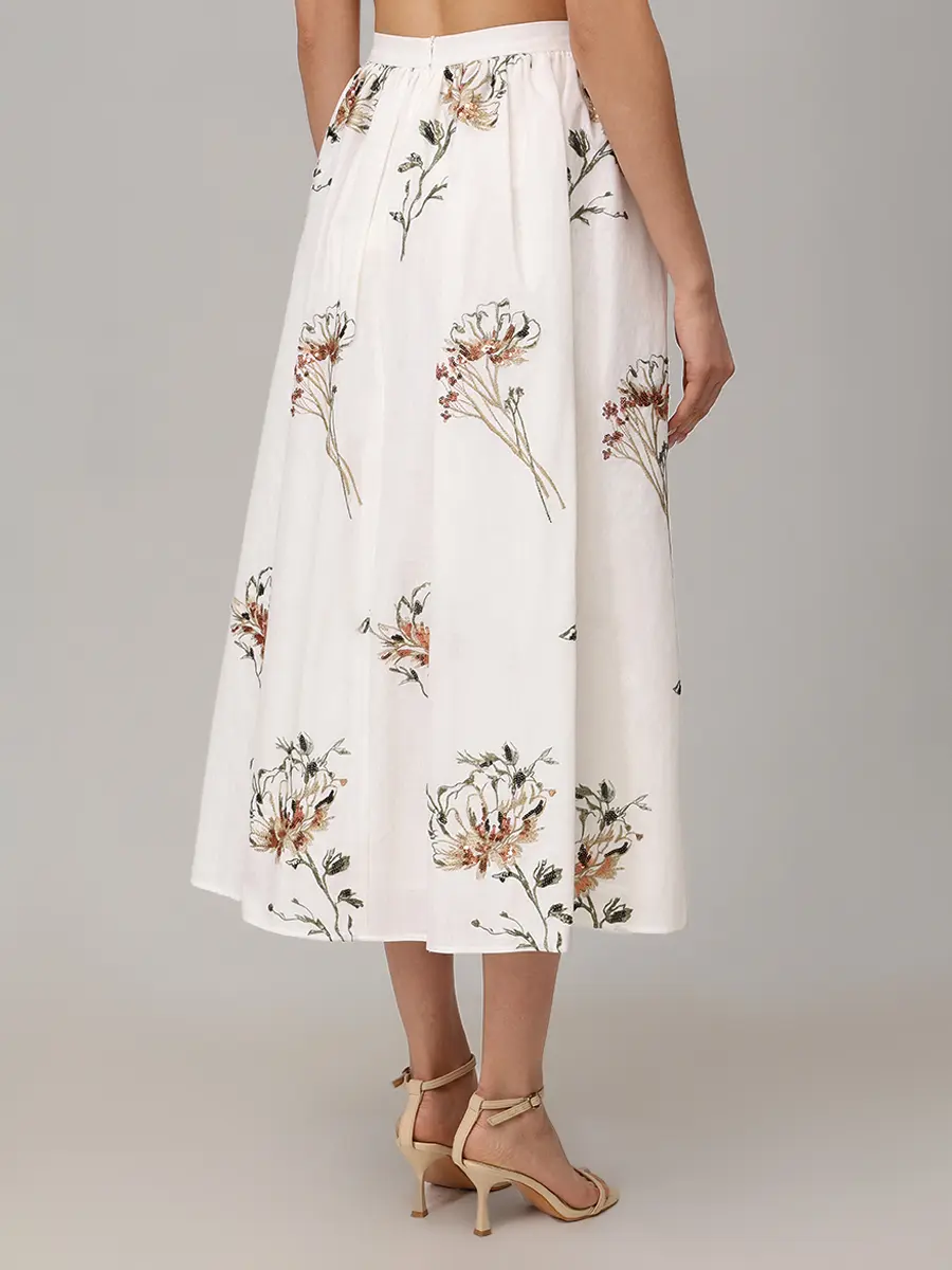 Юбка из хлопка и льна