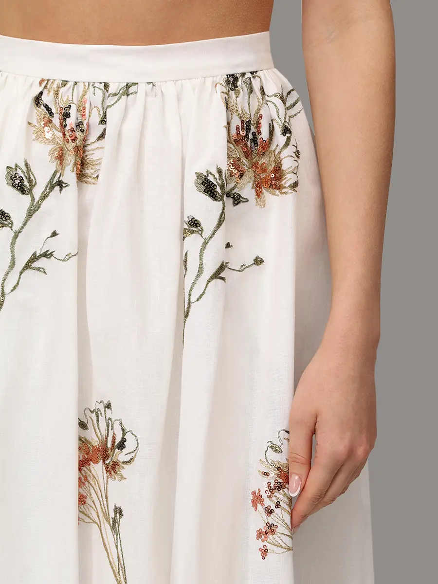 Юбка из хлопка и льна