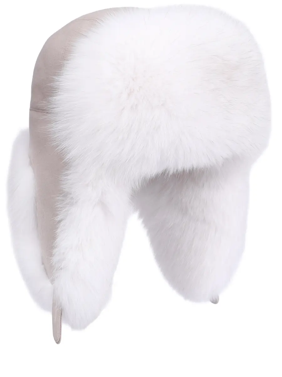 Шапка кашемировая с мехом песца