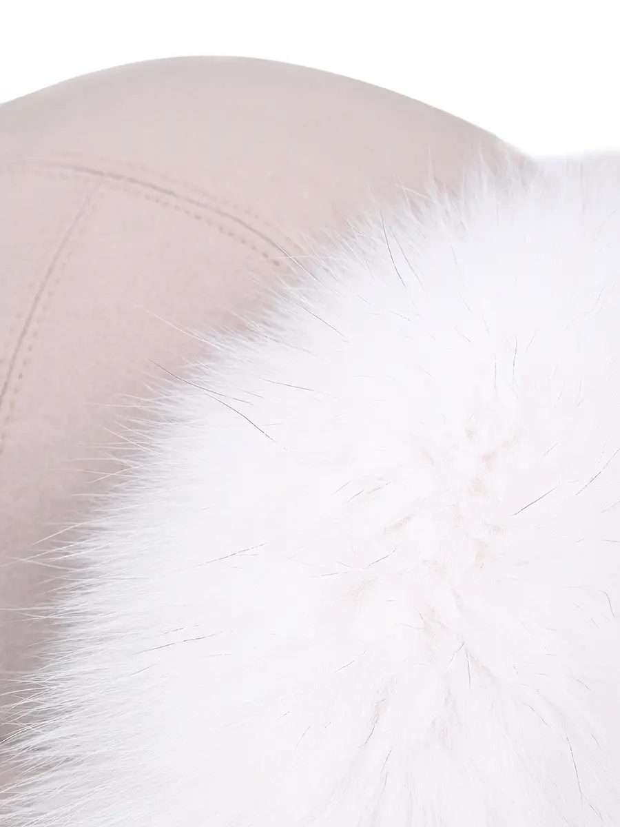 Шапка кашемировая с мехом песца