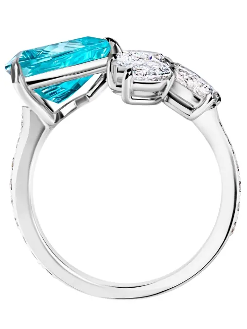 Кольцо из белого золота с турмалином параиба и бриллиантами CHAMOVSKIKH JEWELLERY HOUSE