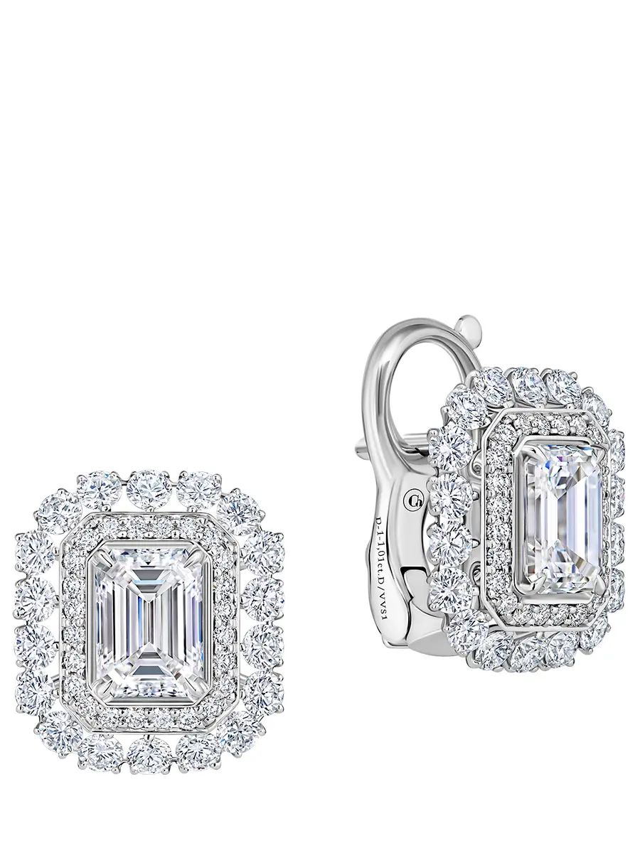 Серьги из белого золота с бриллиантами