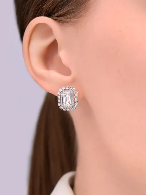 Серьги из белого золота с бриллиантами CHAMOVSKIKH JEWELLERY HOUSE