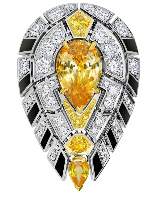 Кольцо из белого золота с желтыми сапфирами и бриллиантами CHAMOVSKIKH JEWELLERY HOUSE