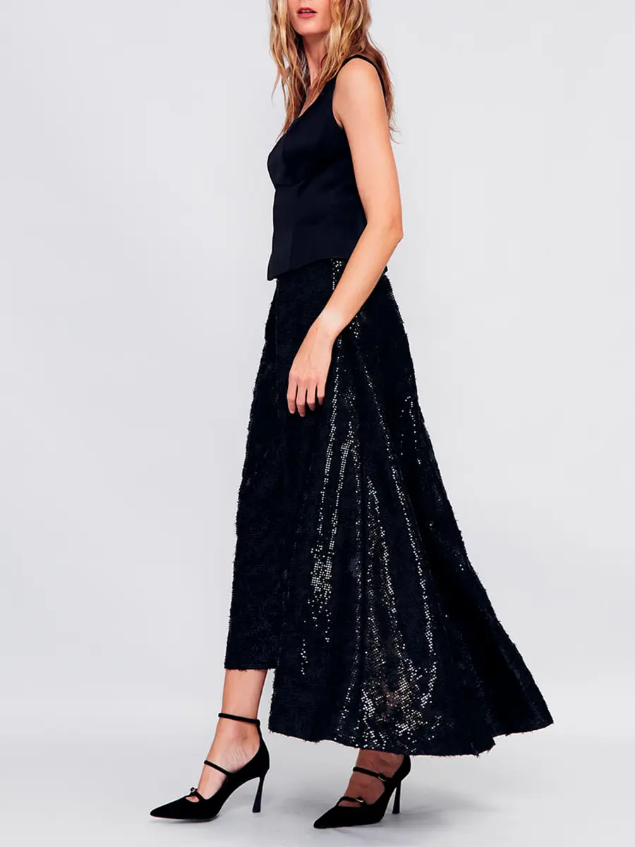 Юбка с пайетками