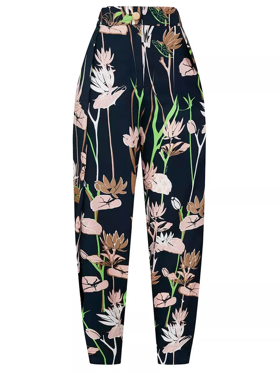 Брюки из хлопка и шелка