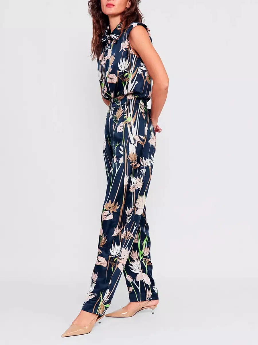 Брюки из хлопка и шелка