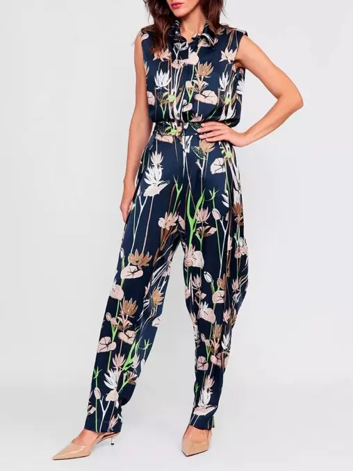 Брюки из хлопка и шелка FREE AGE