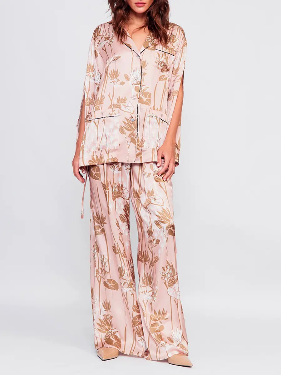 Брюки из хлопка и шелка