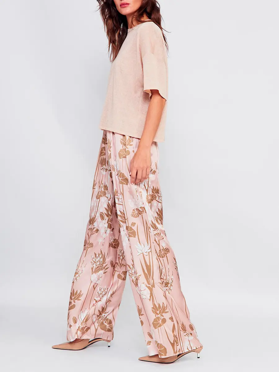 Брюки из хлопка и шелка