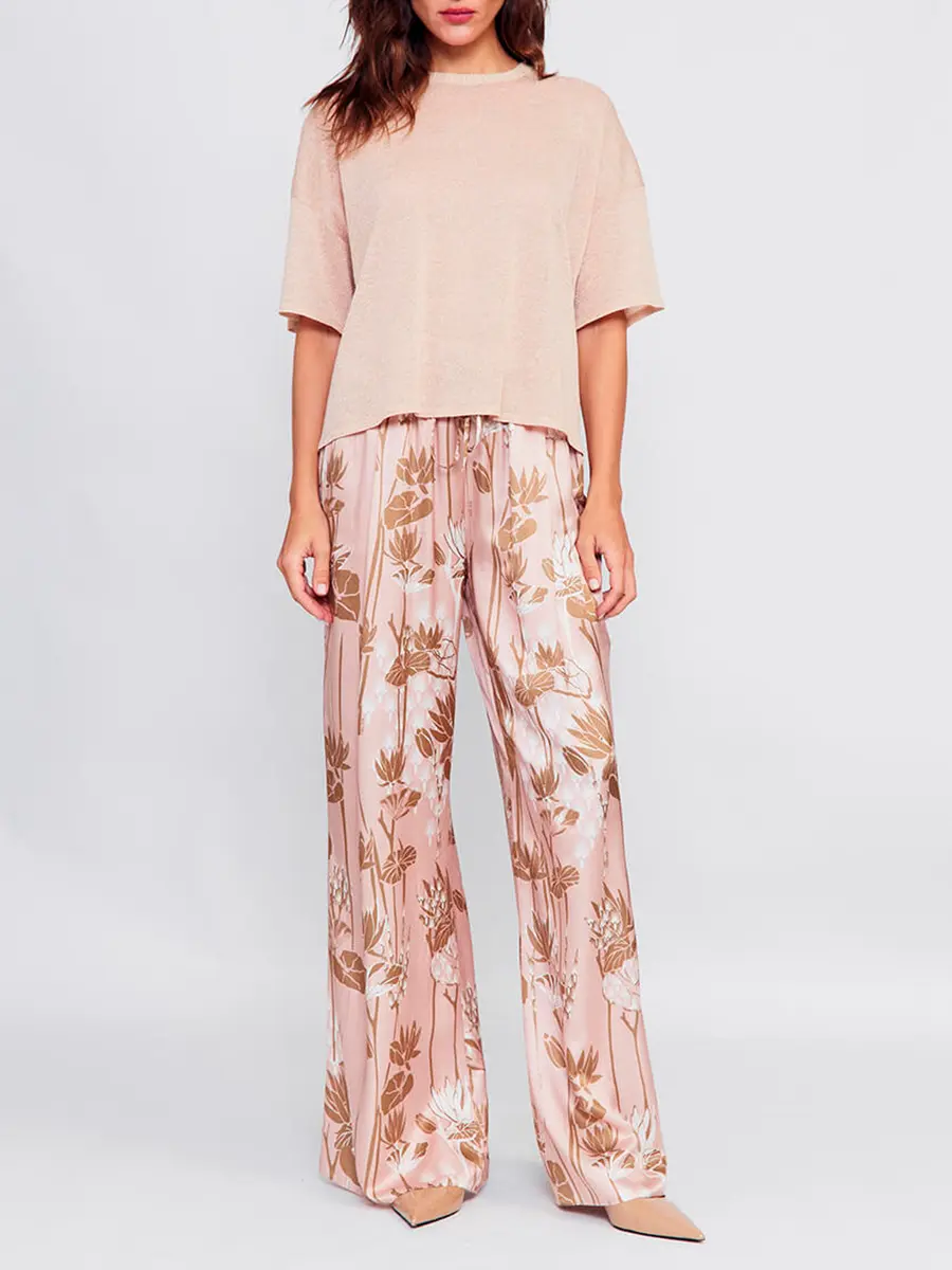 Брюки из хлопка и шелка