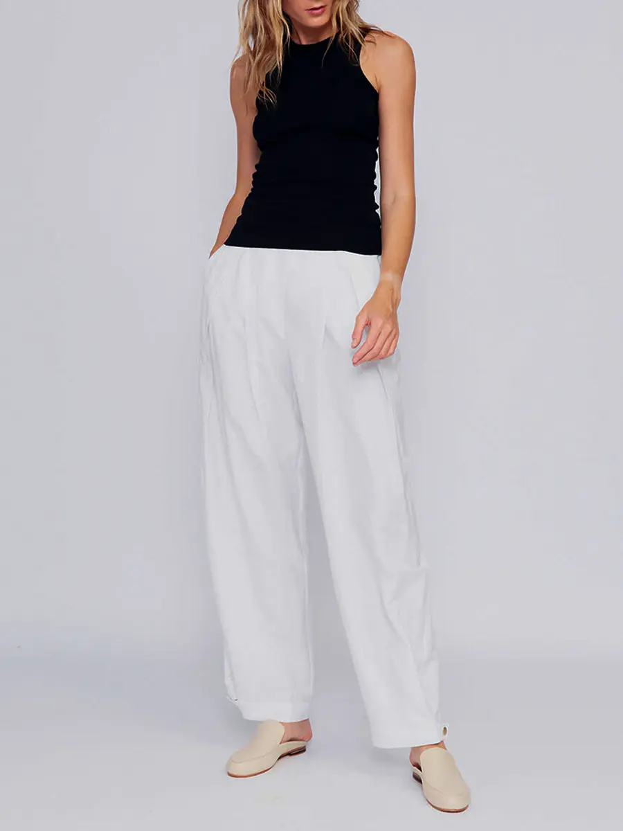 Брюки изо льна и вискозы