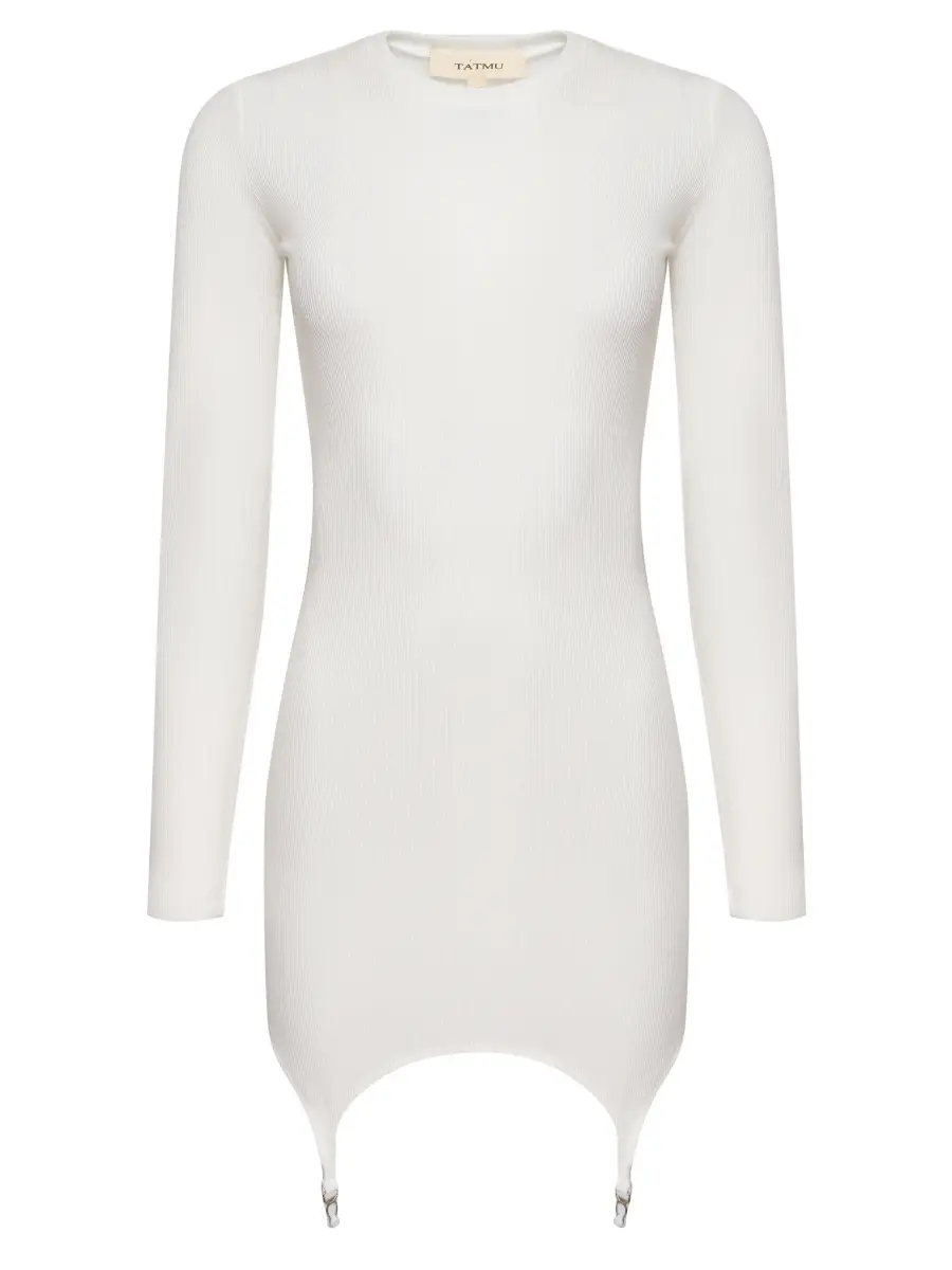 Платье однотонное со стрипсами