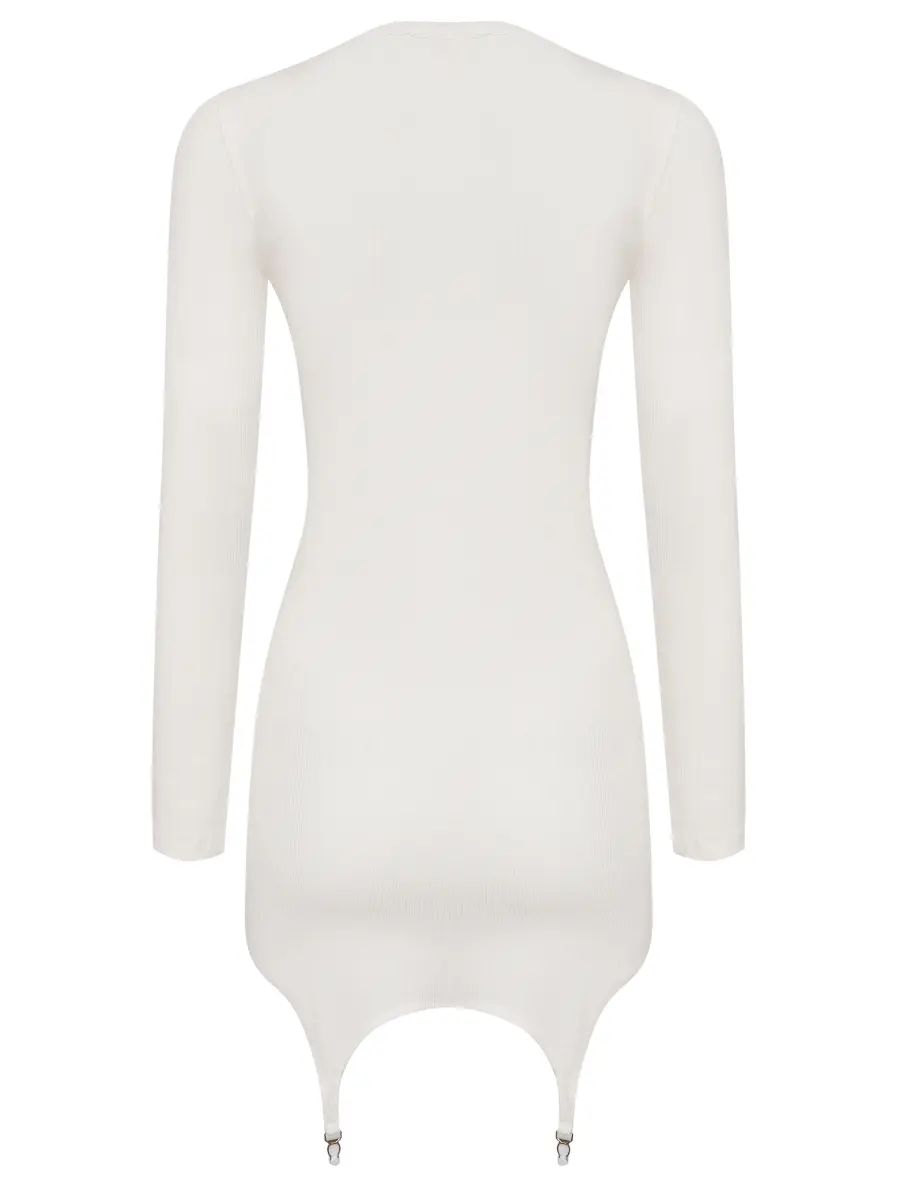 Платье однотонное со стрипсами