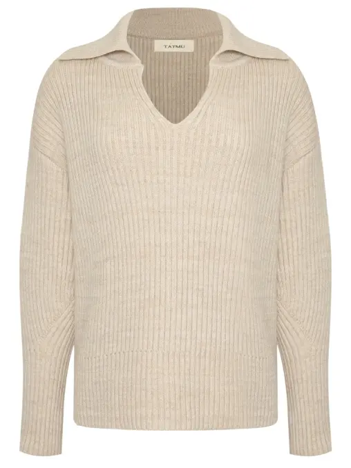 Свитер-поло из шерти мериноса TATMU