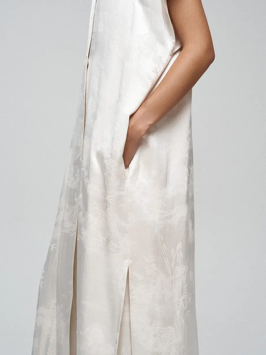 Платье в стиле кимоно с принтом "Бамбук"