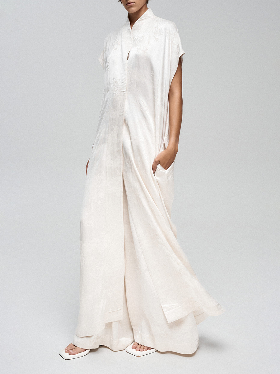 Платье в стиле кимоно с принтом "Бамбук"