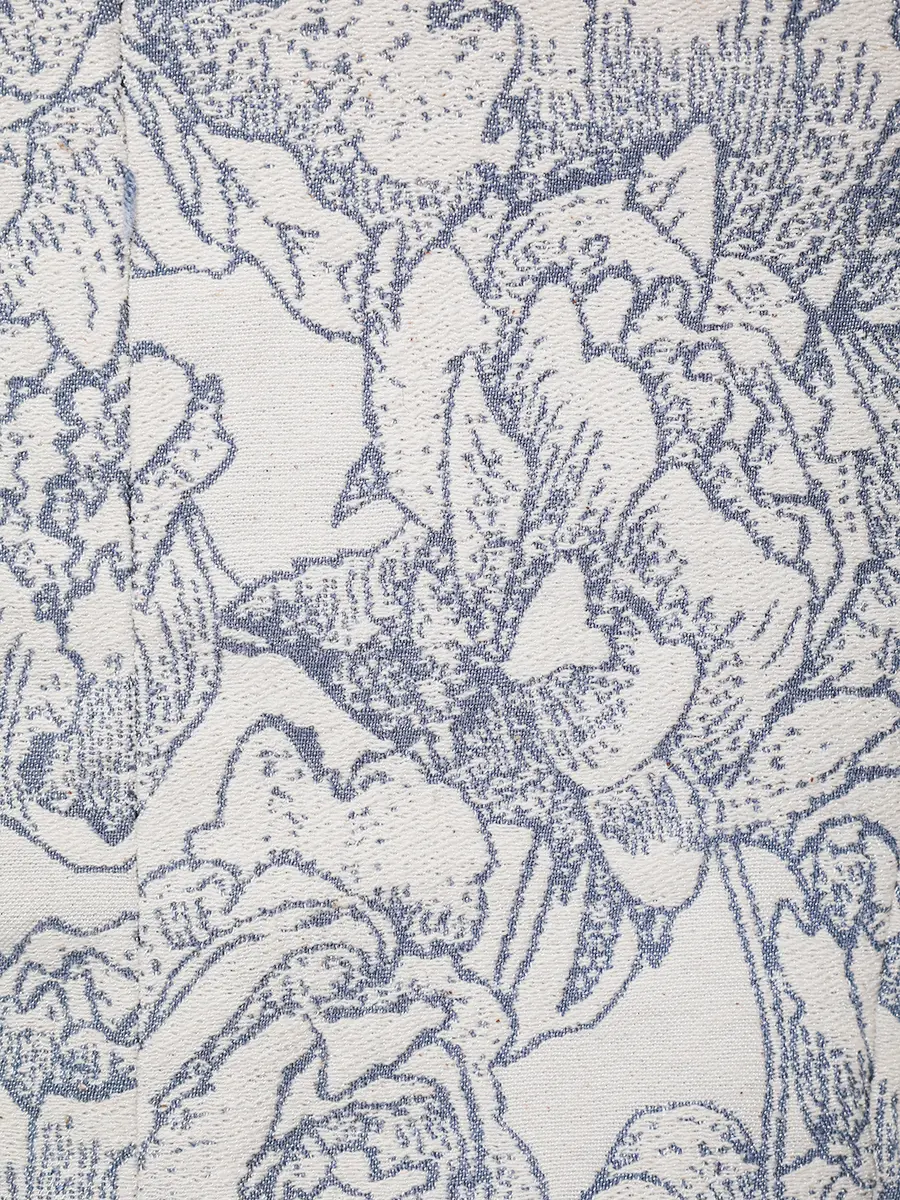 Блуза из денима с принтом "Розы"