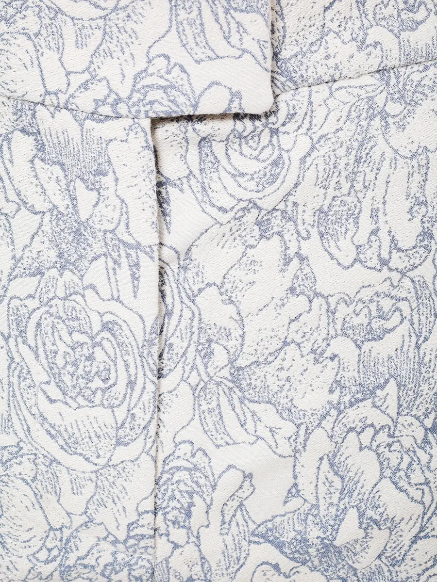 Брюки из денима с принтом "Розы"