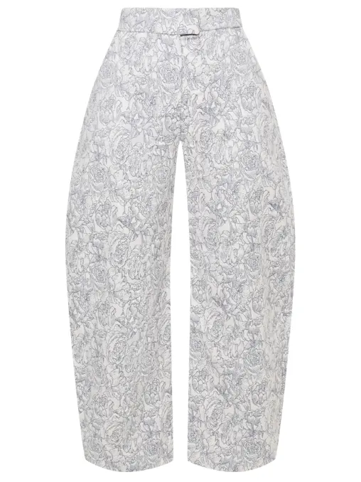 Брюки из денима с принтом "Розы" MAROZ