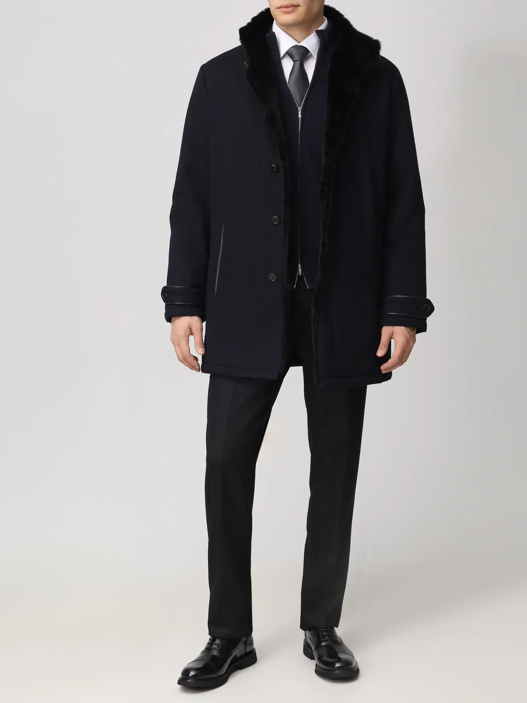 Пальто кашемировое на меху ласки