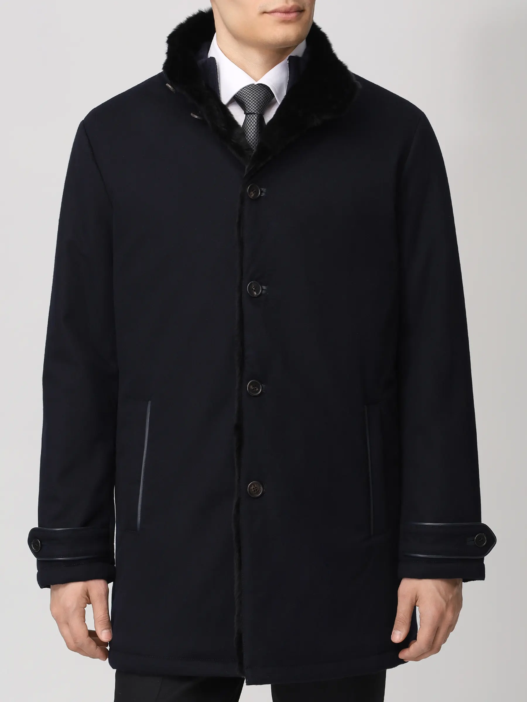 Пальто кашемировое на меху ласки