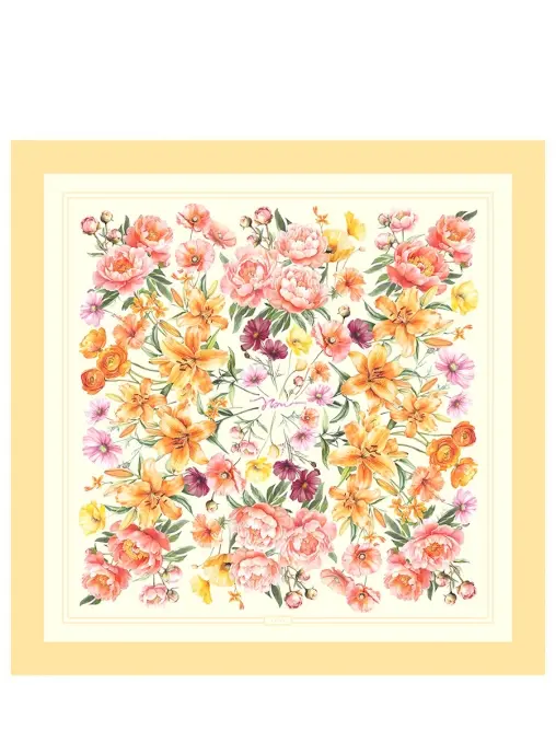Платок PEACH LILIES SCARF шелковый YVON