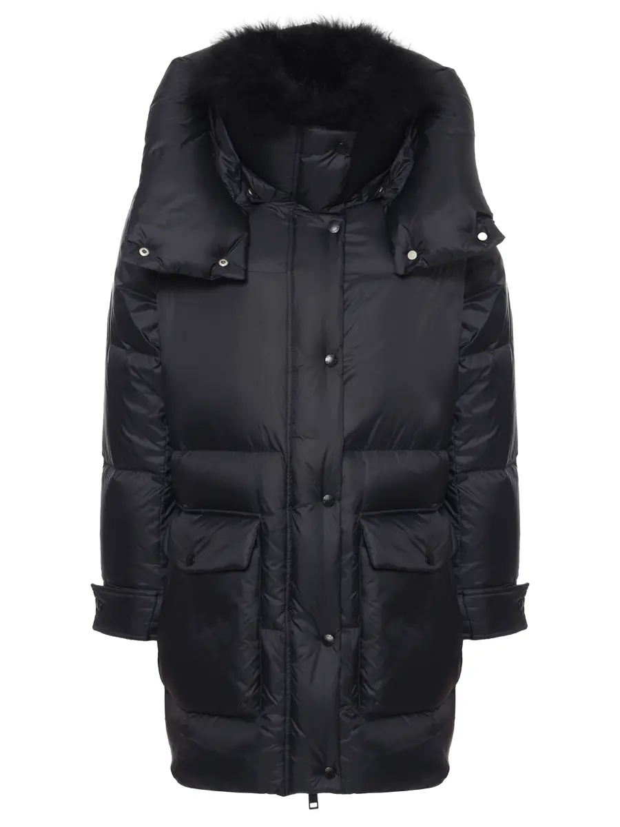 Пуховик однотонный