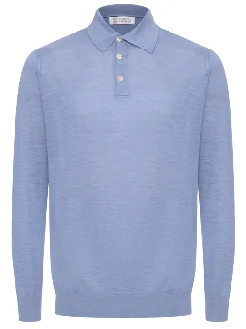 Поло из шелка и хлопка BRUNELLO CUCINELLI