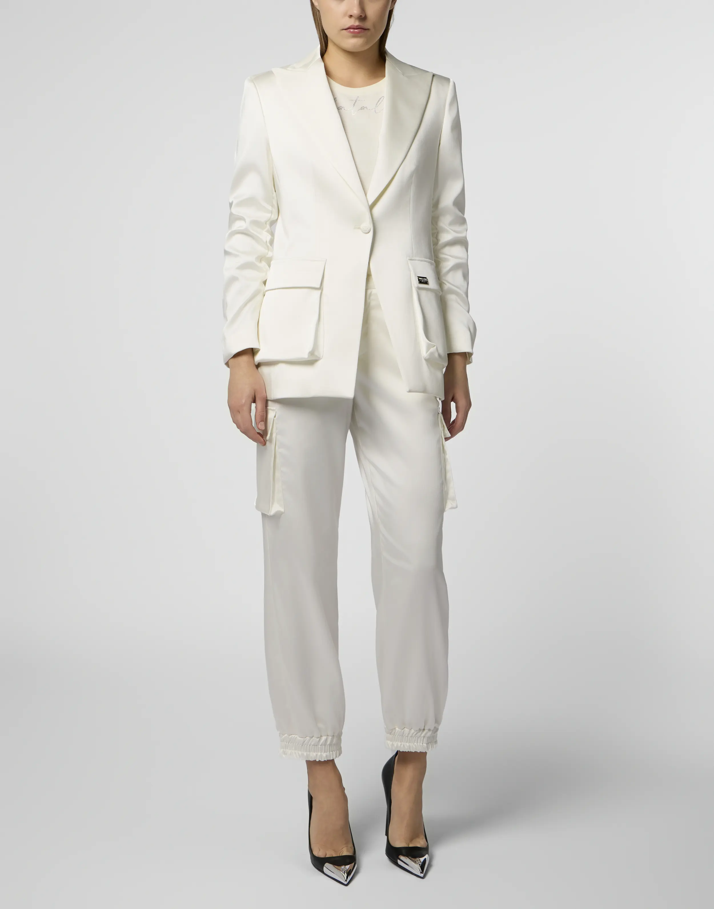 Брюки атласные