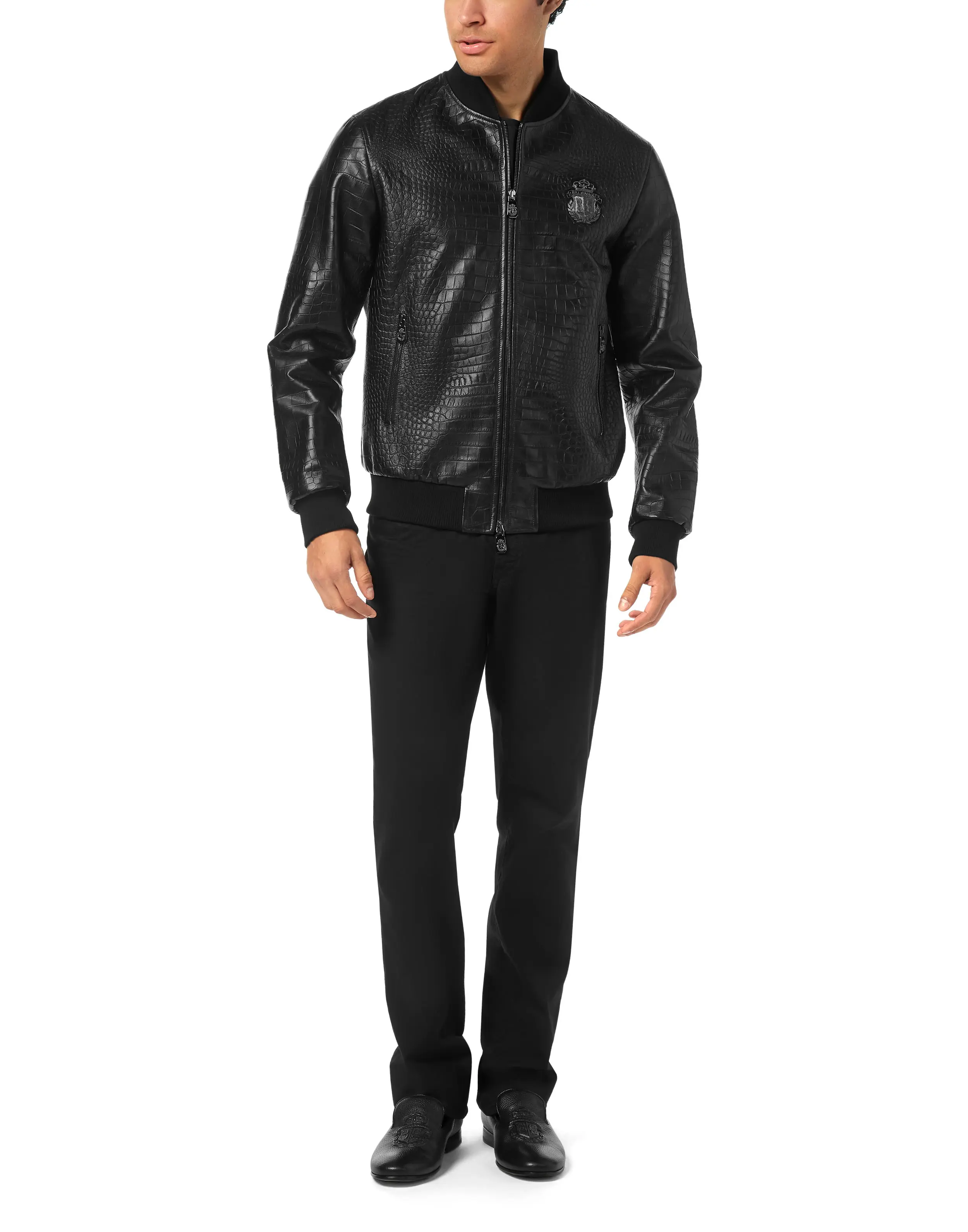 Бомбер кожаный