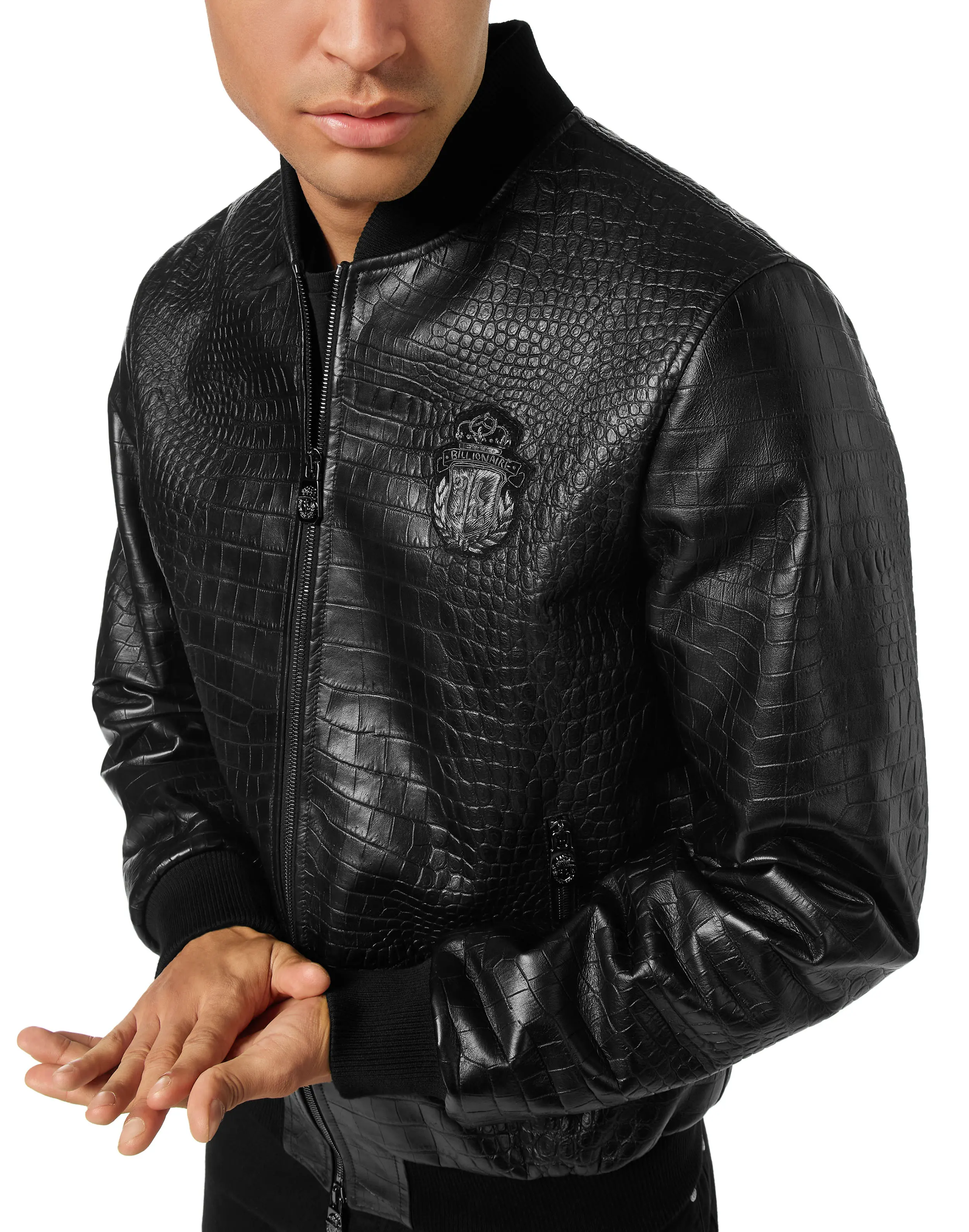 Бомбер кожаный