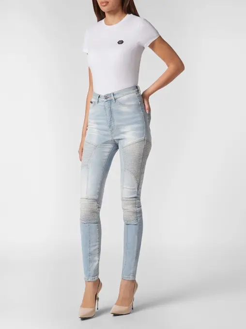 Джинсы-скинни хлопковые PHILIPP PLEIN
