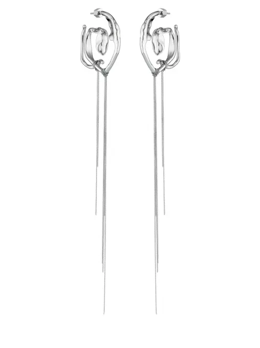 Серьги с цепочками CAVIAR JEWELLERY