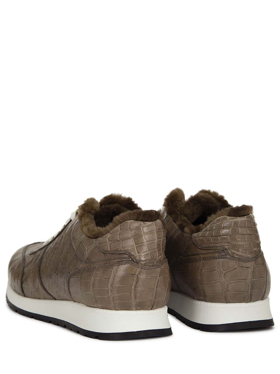 Кроссовки из кожи крокодила на меху