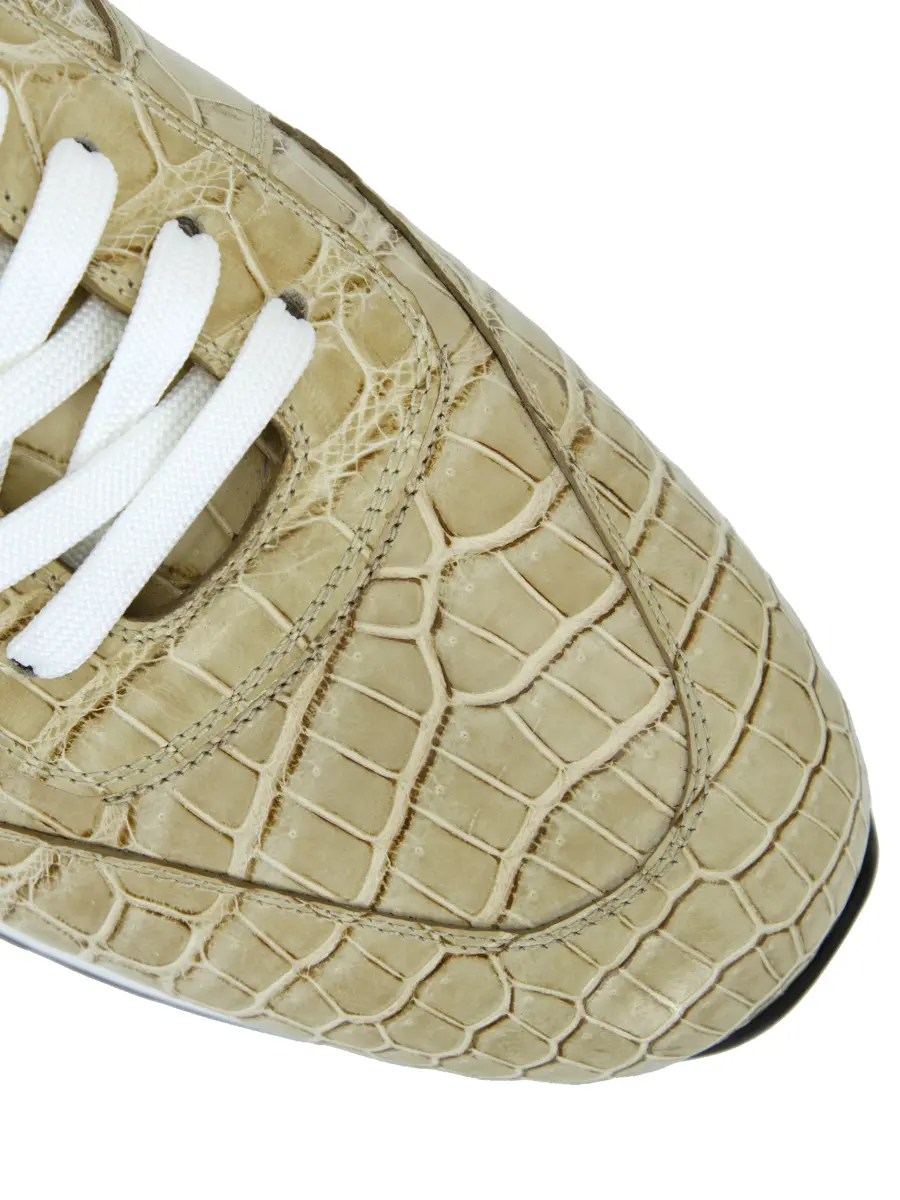 Кроссовки из кожи крокодила на меху