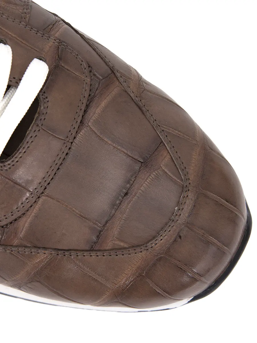 Кроссовки из кожи крокодила на меху