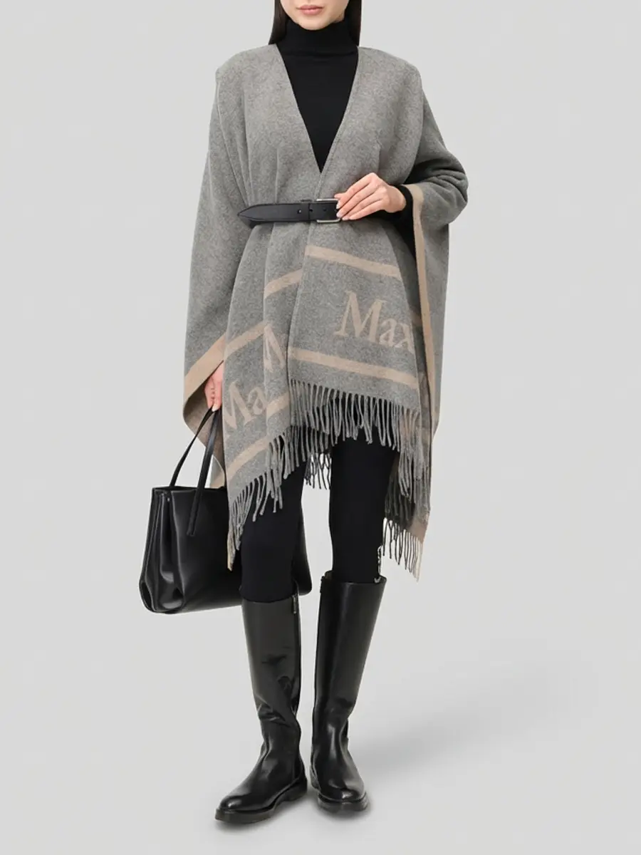 Пончо шерстяное