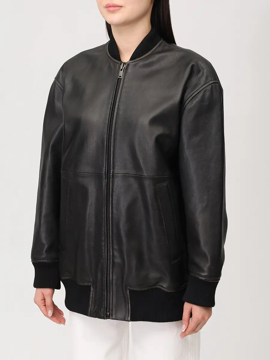 Бомбер кожаный